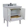 Stora Rectangle Sink Solid Wood Vanity with Gray Granite Stone Top in White