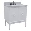 Stora Rectangle Sink Solid Wood Vanity with Gray Granite Stone Top in White
