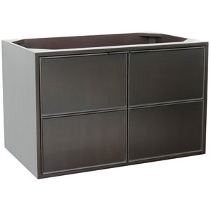 Scandi 36&quot Wall Mount Solid Wood Vanity in Cappuccino (Cabinet Only)