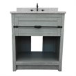 Plantation Single Rectangle Sink Solid Wood Vanity in Gray Ash