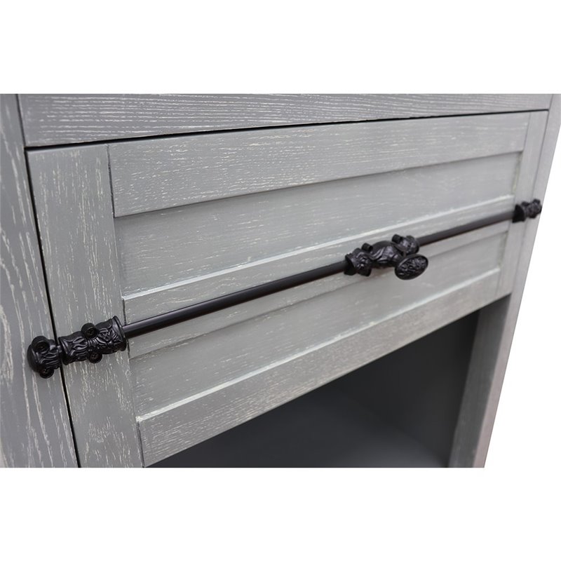 Plantation Single Rectangle Sink Solid Wood Vanity in Gray Ash
