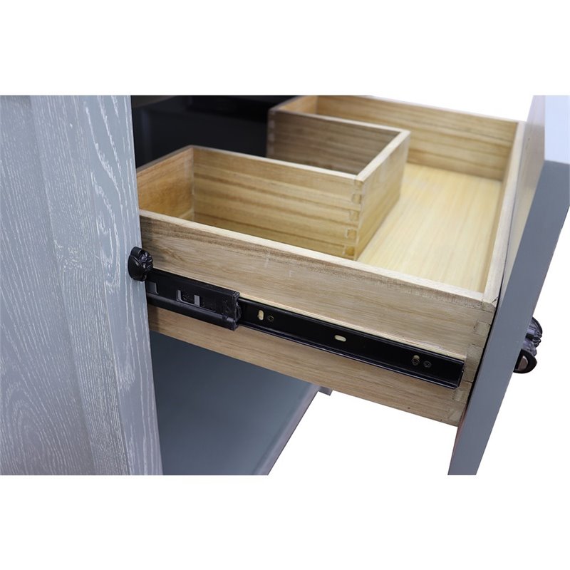 Plantation Single Rectangle Sink Solid Wood Vanity in Gray Ash