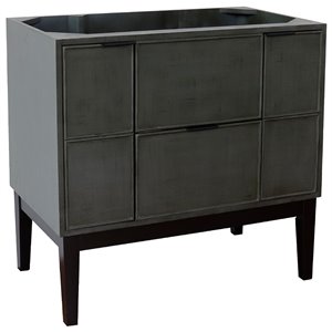 Scandi 36&quot Solid Wood Vanity with 2-Door in Linen Gray (Cabinet Only)