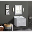 Stora Single Wall Mount Rectangle Sink Solid Wood Vanity in White