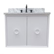 Stora Single Wall Mount Rectangle Sink Solid Wood Vanity in White