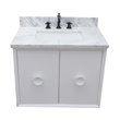 Stora Single Wall Mount Rectangle Sink Solid Wood Vanity in White