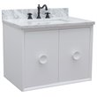 Stora Single Wall Mount Rectangle Sink Solid Wood Vanity in White