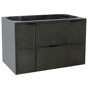 Scandi 36&quot Solid Wood Wall Mount 2-Door Vanity in Linen Gray (Cabinet Only)