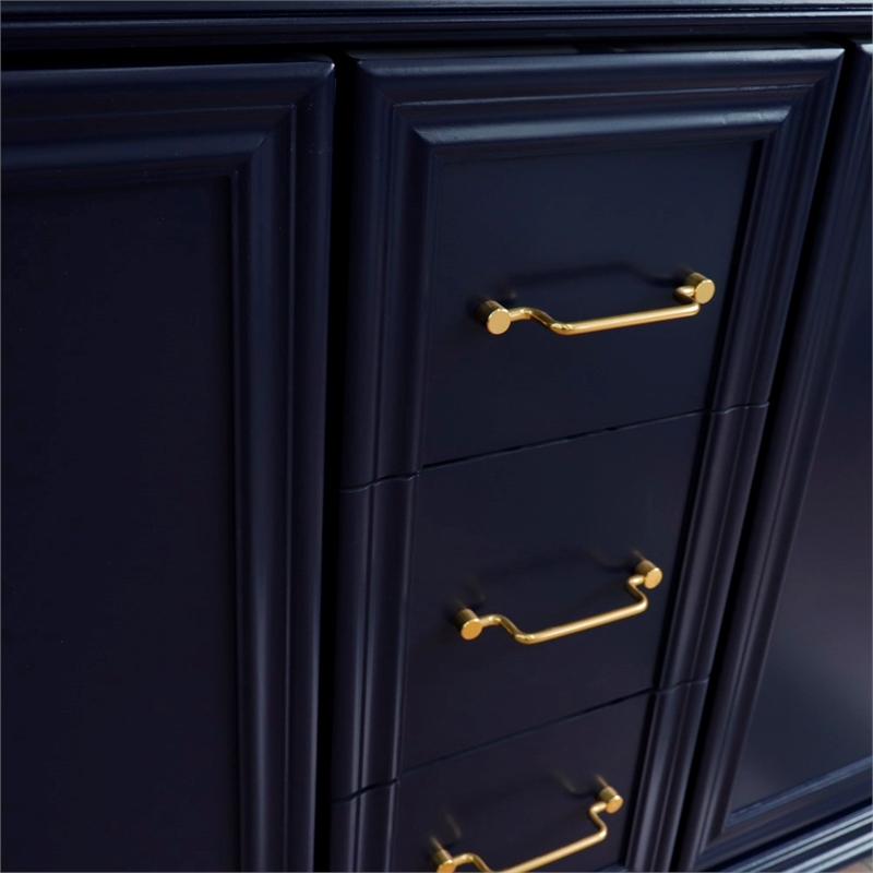 60 in. Double Wooden Vanity Blue  Cabinet Only