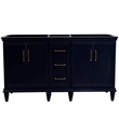 60 in. Double Wooden Vanity Blue  Cabinet Only