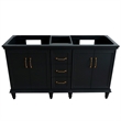60 in. Double Wooden Vanity Dark Gray  Cabinet Only
