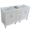 60 in. Double Wooden Vanity White Finish Cabinet Only