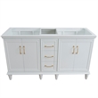 60 in. Double Wooden Vanity White Finish Cabinet Only