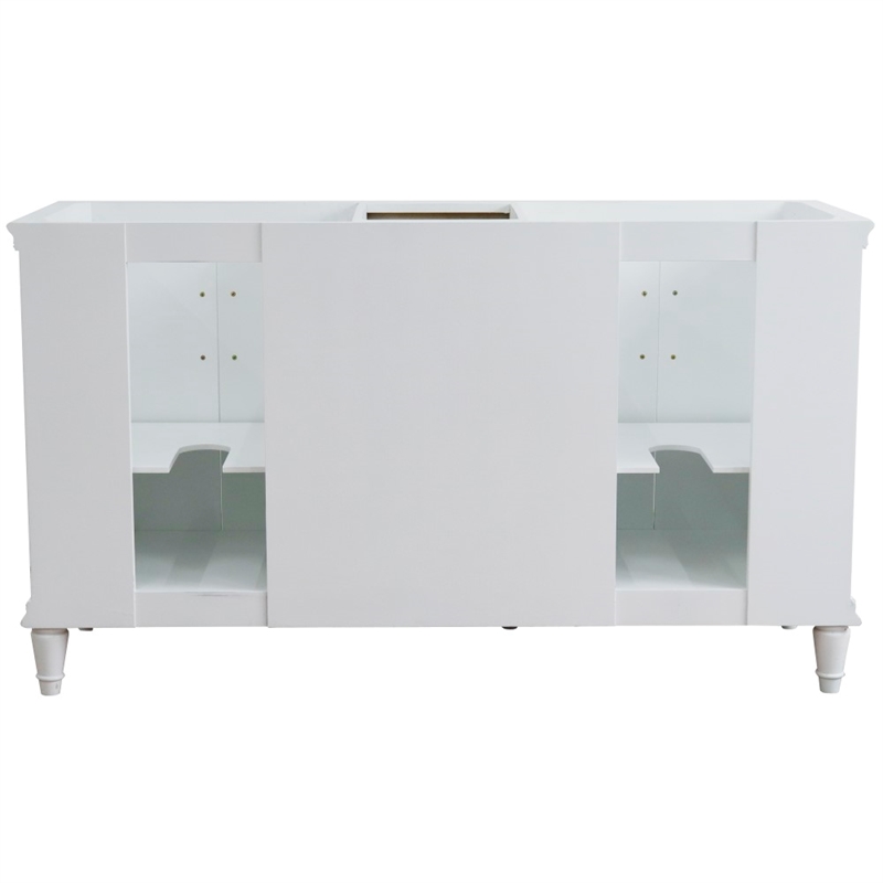 60 in. Double Wooden Vanity White Finish Cabinet Only