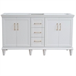 60 in. Double Wooden Vanity White Finish Cabinet Only
