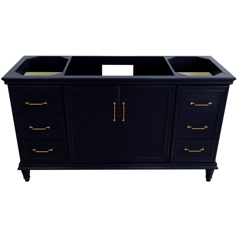 60 in. Single Wooden Vanity  Blue Finish Cabinet Only