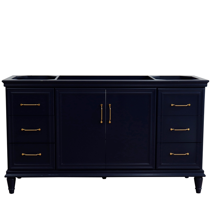 60 in. Single Wooden Vanity  Blue Finish Cabinet Only