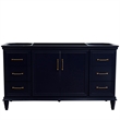 60 in. Single Wooden Vanity  Blue Finish Cabinet Only