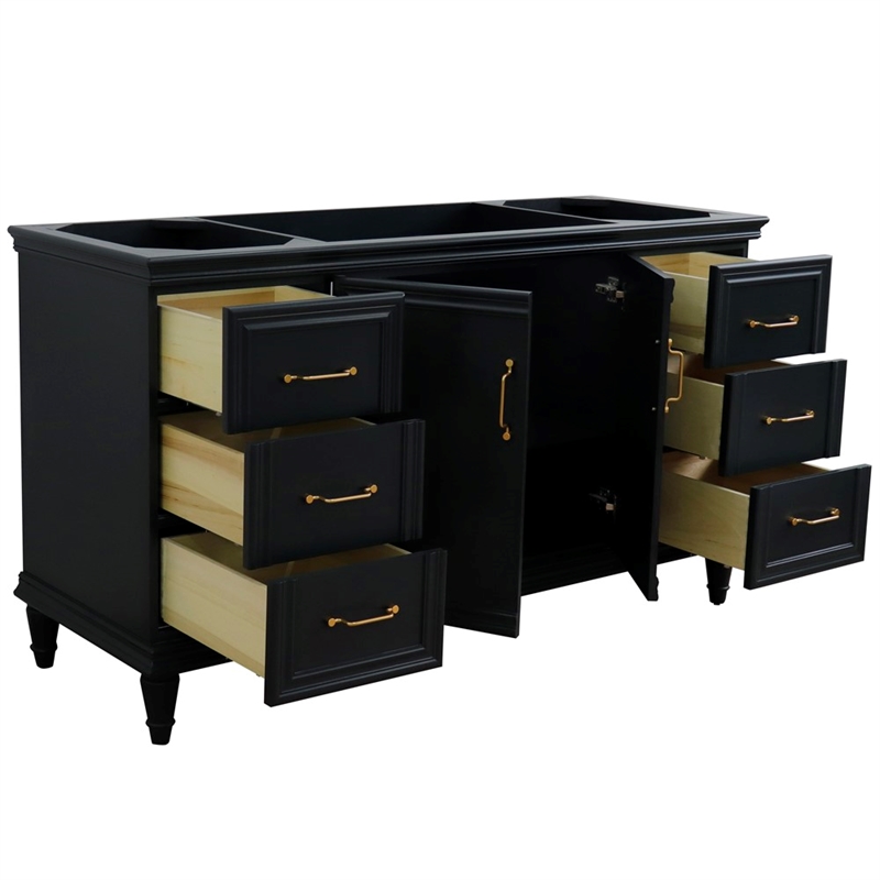 60 in. Single Wooden Vanity  Dark Gray Finish Cabinet Only