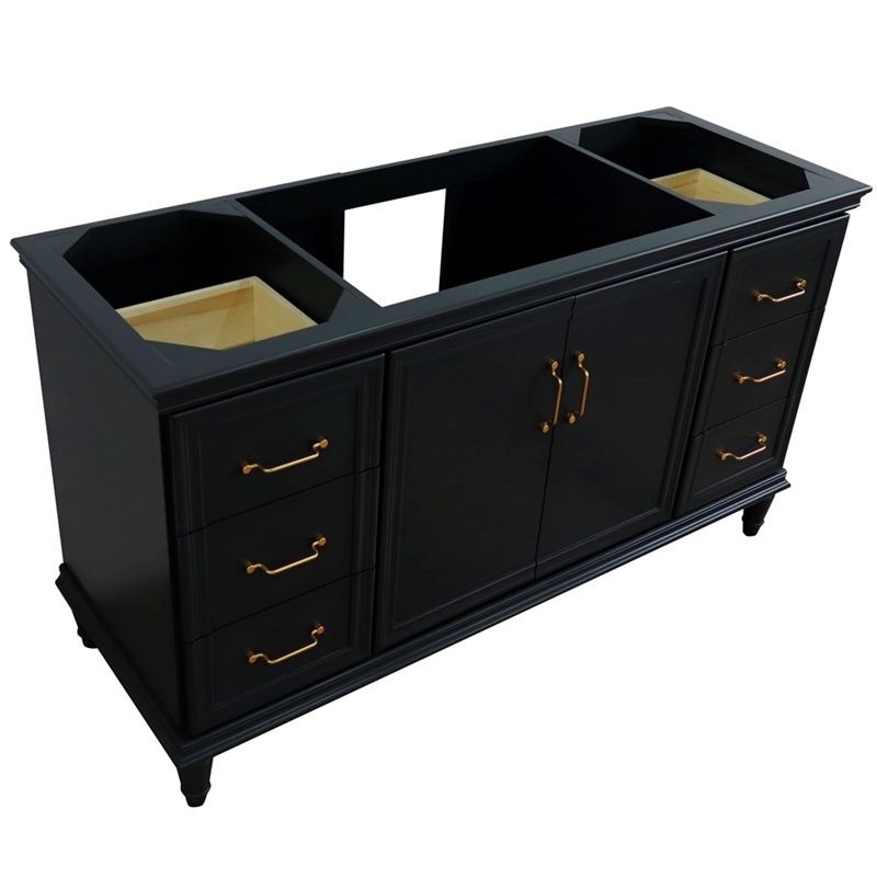 60 in. Single Wooden Vanity  Dark Gray Finish Cabinet Only