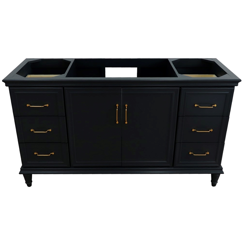 60 in. Single Wooden Vanity  Dark Gray Finish Cabinet Only