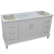 60 in. Single Wooden Vanity  White Finish Cabinet Only