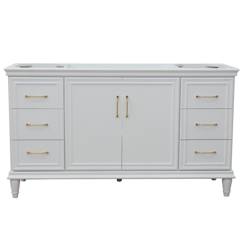60 in. Single Wooden Vanity  White Finish Cabinet Only