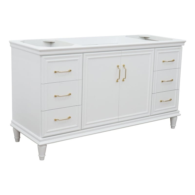 60 in. Single Wooden Vanity  White Finish Cabinet Only