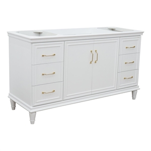 60 in. Single Wooden Vanity  White Finish Cabinet Only