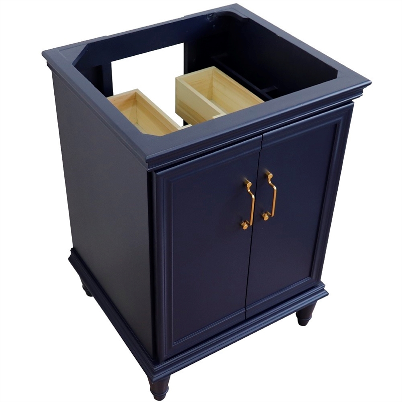 24 in. Single Wooden Vanity  Blue Finish Cabinet Only