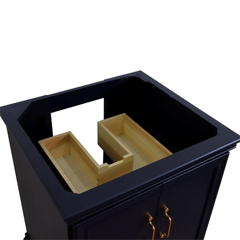 24 in. Single Wooden Vanity  Blue Finish Cabinet Only