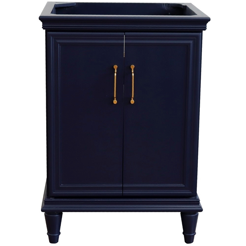 24 in. Single Wooden Vanity  Blue Finish Cabinet Only