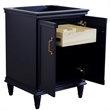 24 in. Single Wooden Vanity  Blue Finish Cabinet Only