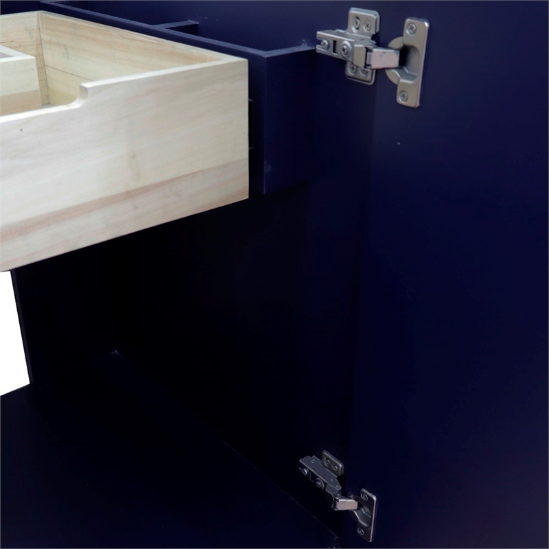 24 in. Single Wooden Vanity  Blue Finish Cabinet Only