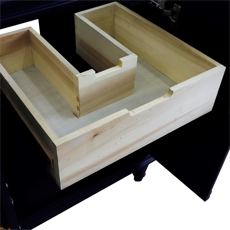 24 in. Single Wooden Vanity  Blue Finish Cabinet Only