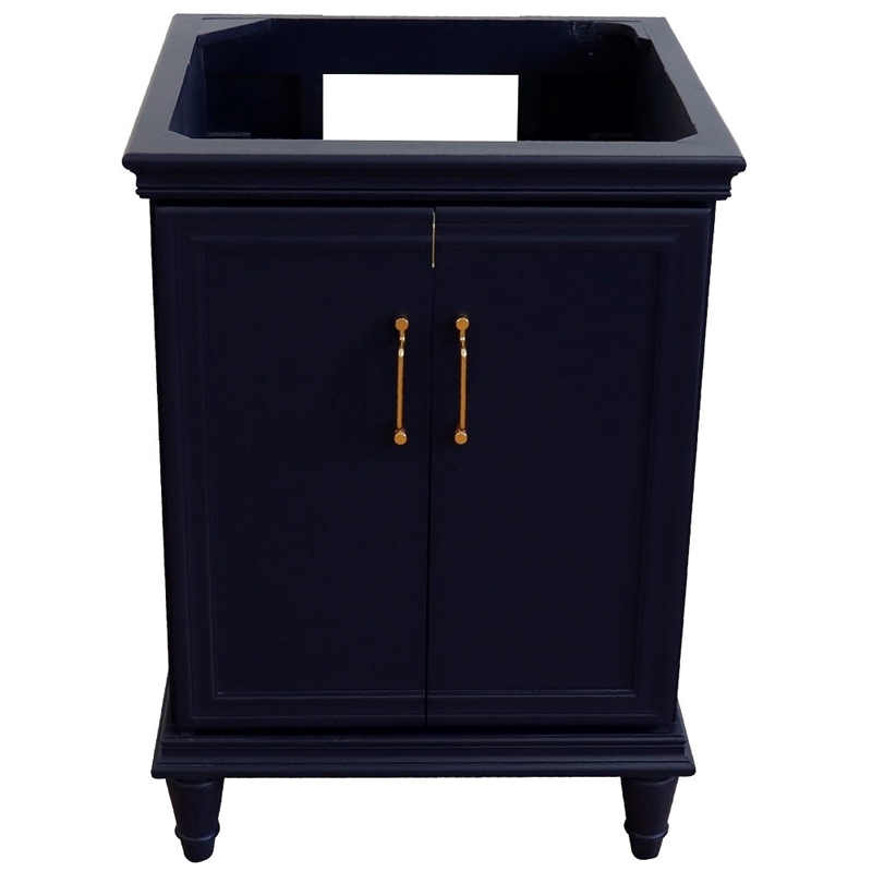 24 in. Single Wooden Vanity  Blue Finish Cabinet Only
