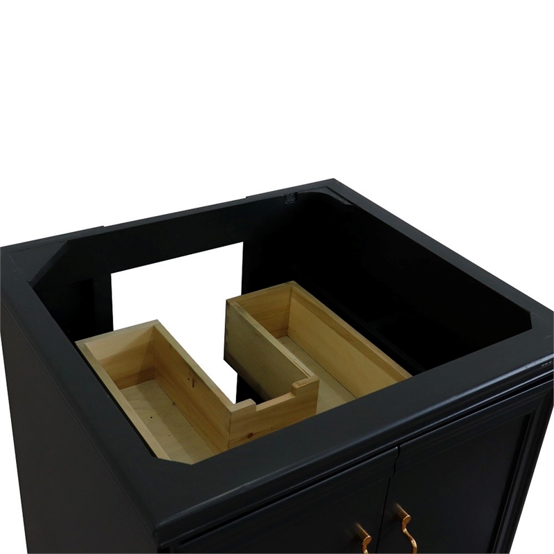 24 in. Single Wooden Vanity  Dark Gray Finish Cabinet Only