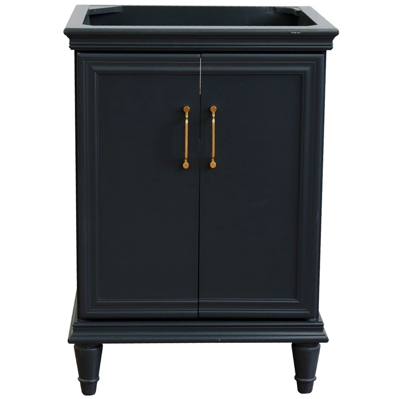 24 in. Single Wooden Vanity  Dark Gray Finish Cabinet Only