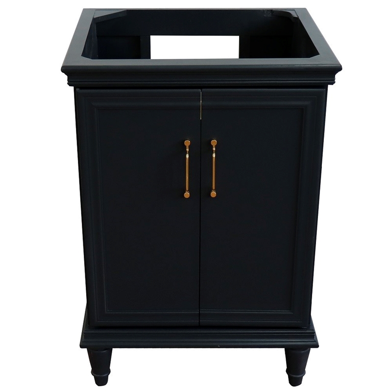 24 in. Single Wooden Vanity  Dark Gray Finish Cabinet Only