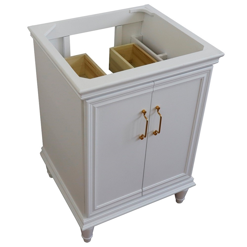 24 in. Single Wooden Vanity  White Finish Cabinet Only