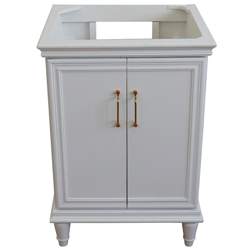 24 in. Single Wooden Vanity  White Finish Cabinet Only