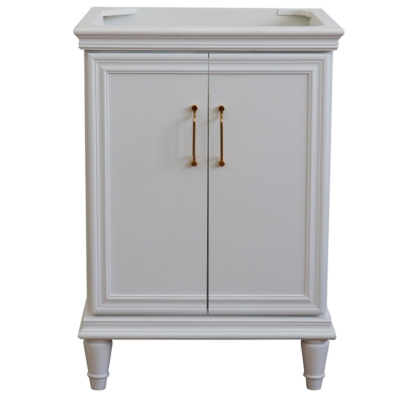 24 in. Single Wooden Vanity  White Finish Cabinet Only