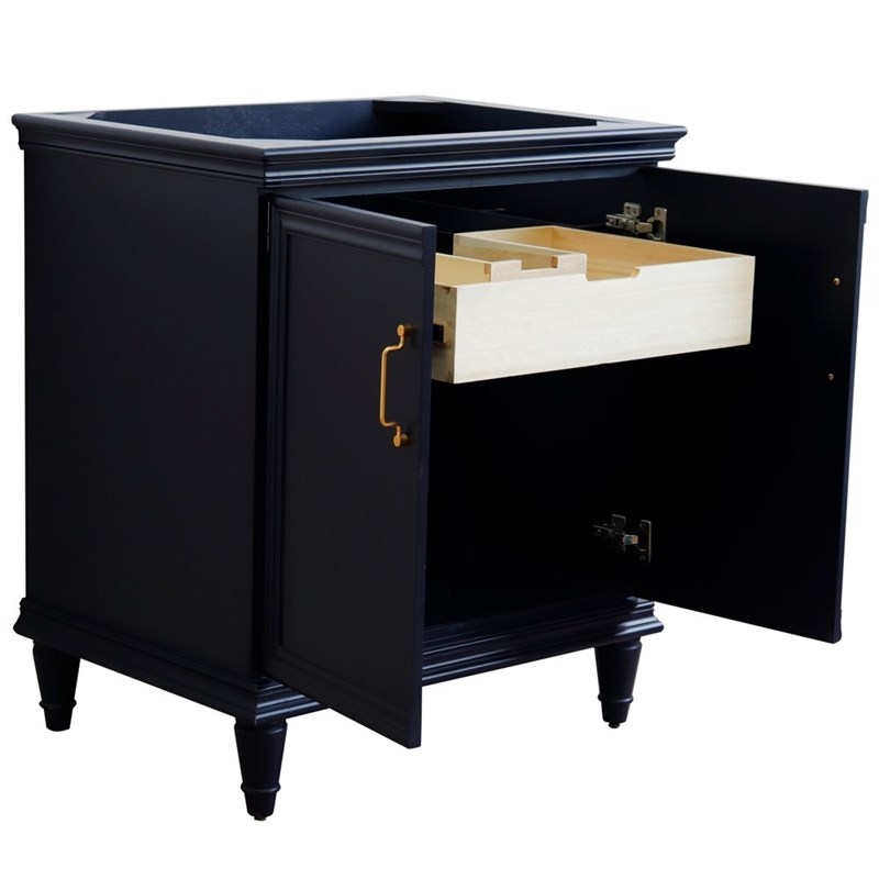 30 in. Single Wooden Vanity  Blue Finish Cabinet Only