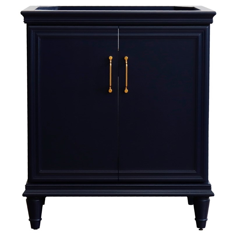 30 in. Single Wooden Vanity  Blue Finish Cabinet Only