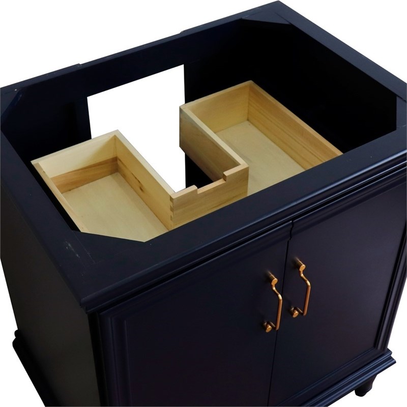 30 in. Single Wooden Vanity  Blue Finish Cabinet Only