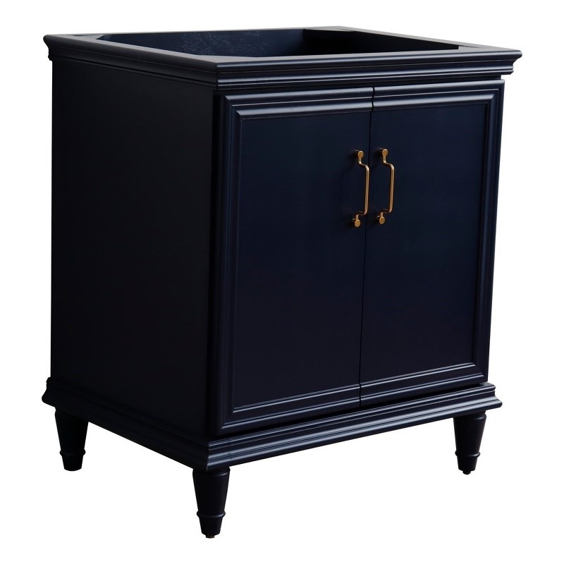 30 in. Single Wooden Vanity  Blue Finish Cabinet Only