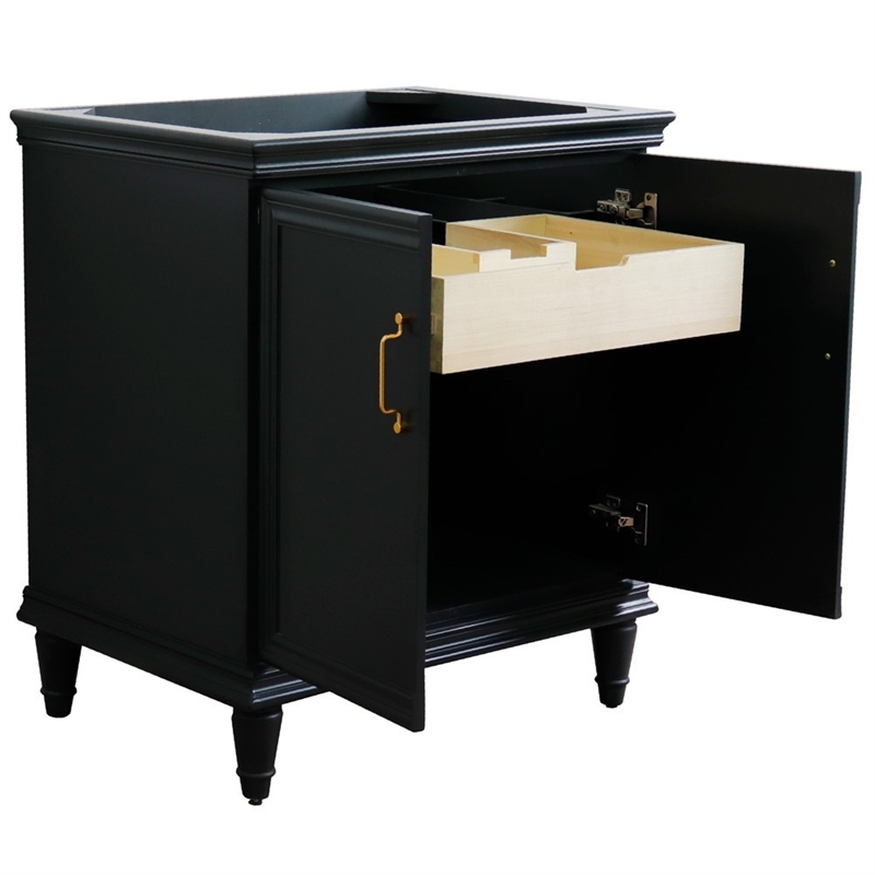 30 in. Single Wooden Vanity  Dark Gray Finish Cabinet Only