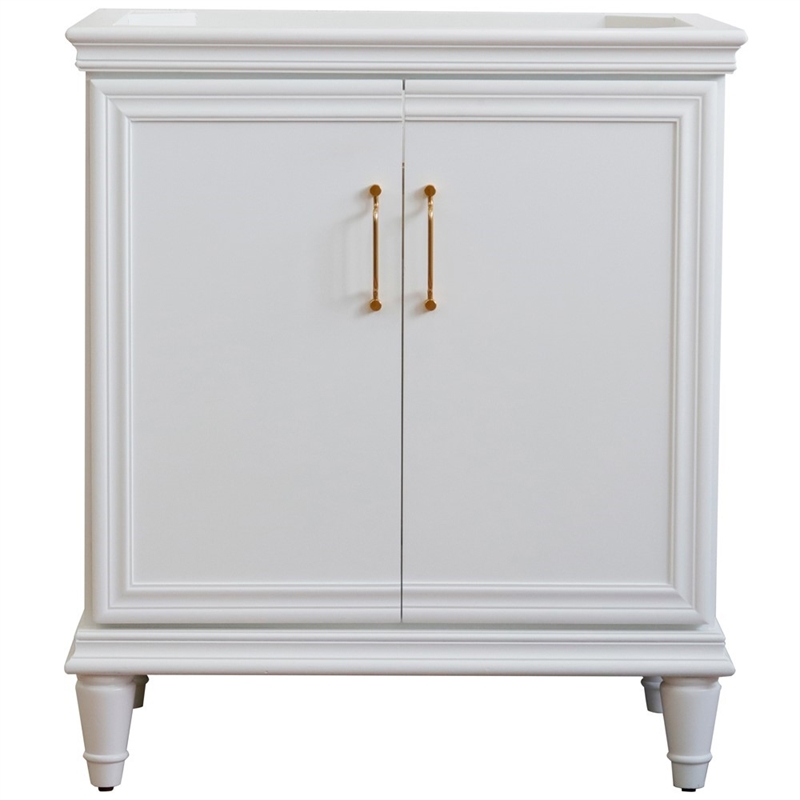 30 in. Single Wooden Vanity  White Finish Cabinet Only