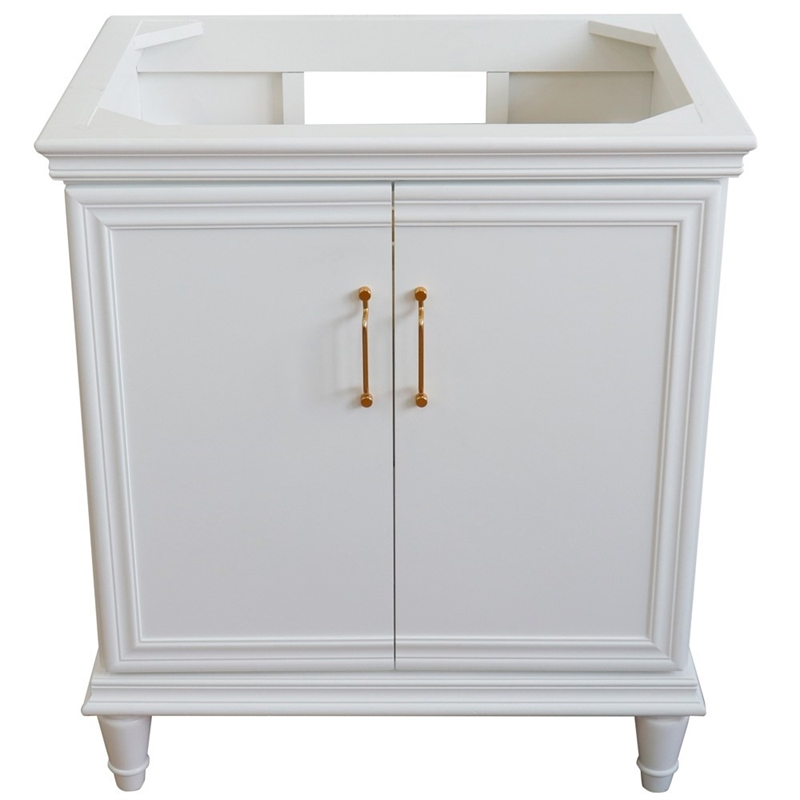30 in. Single Wooden Vanity  White Finish Cabinet Only