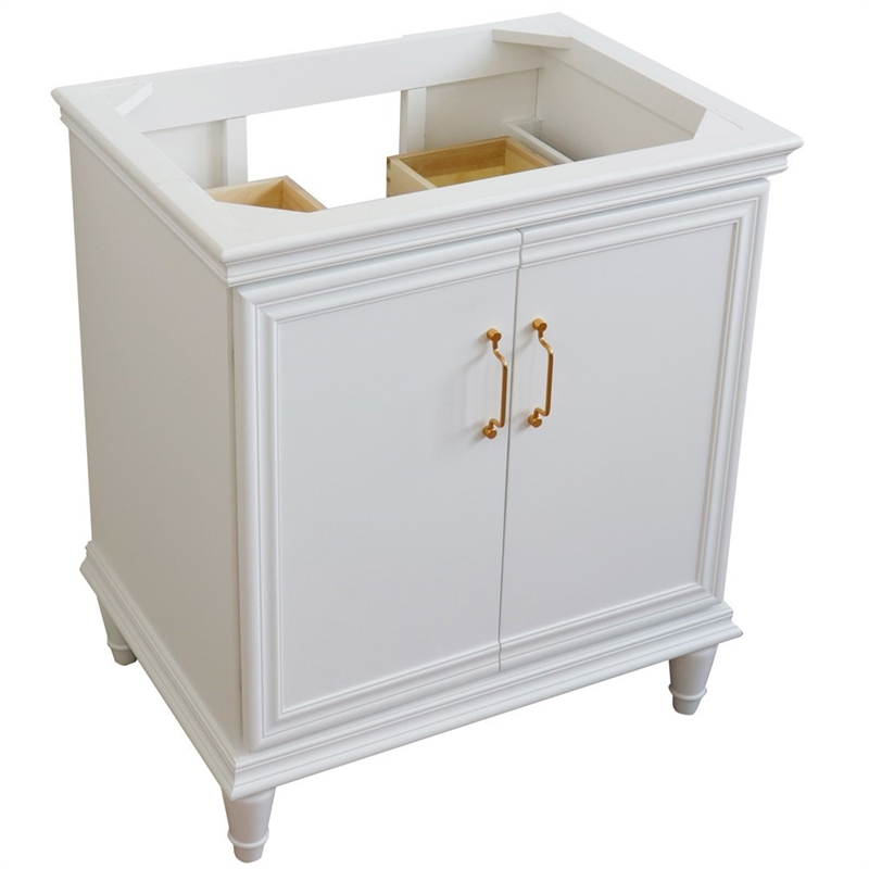 30 in. Single Wooden Vanity  White Finish Cabinet Only